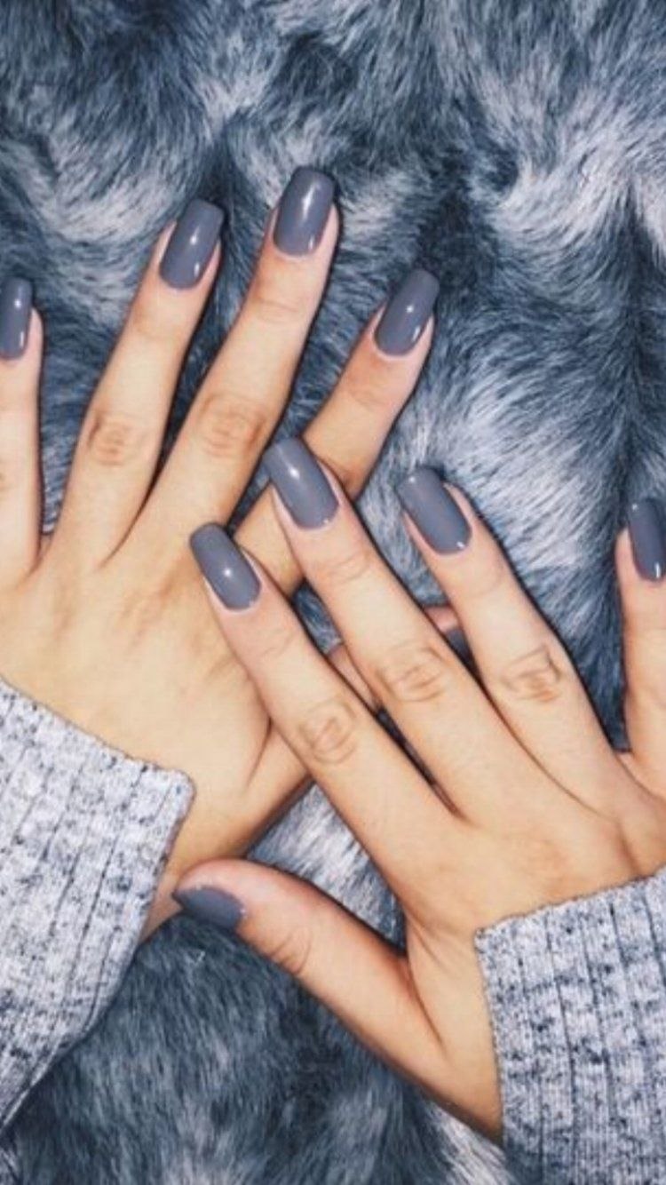 Маникюр синий с серым