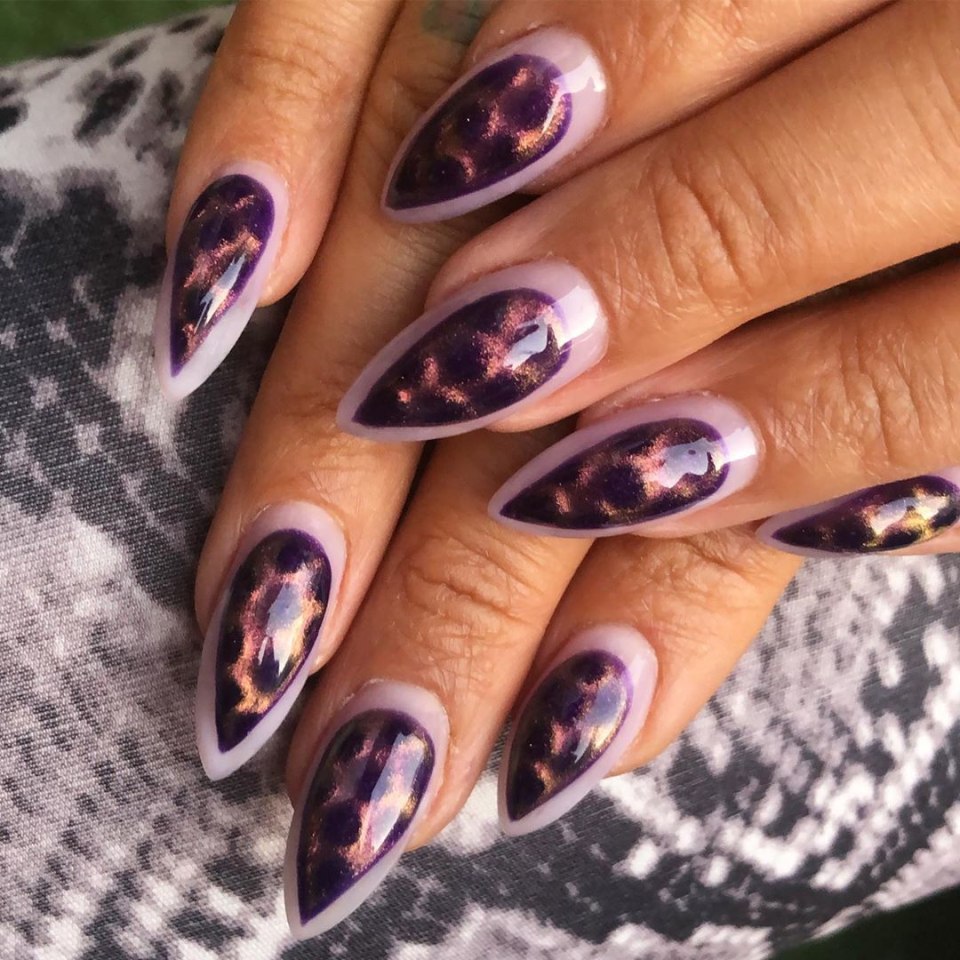 Френч кошачий глаз на ногтях