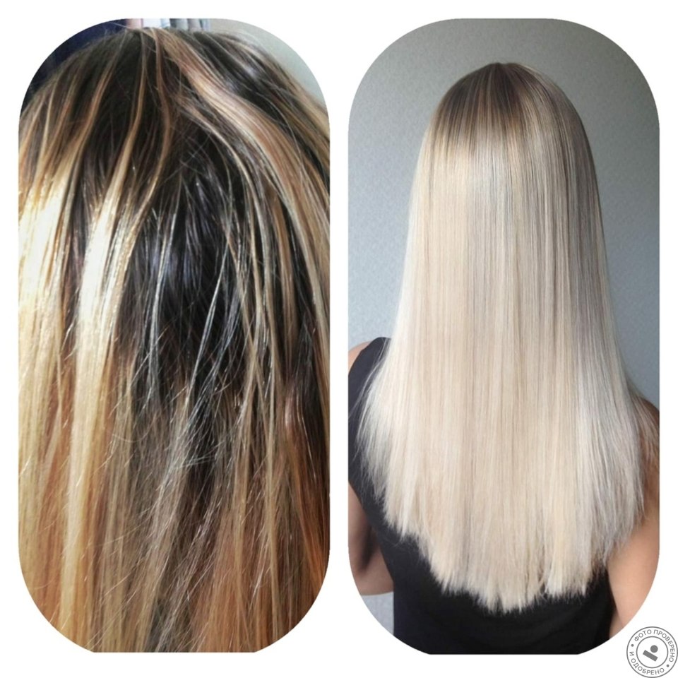 Окрашивание арт тач волос темные волосы фото до и после