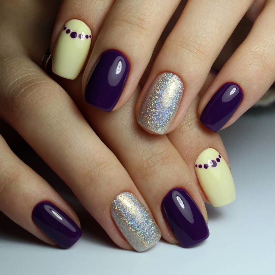 Сиреневый маникюр на короткие ногти гель лаком