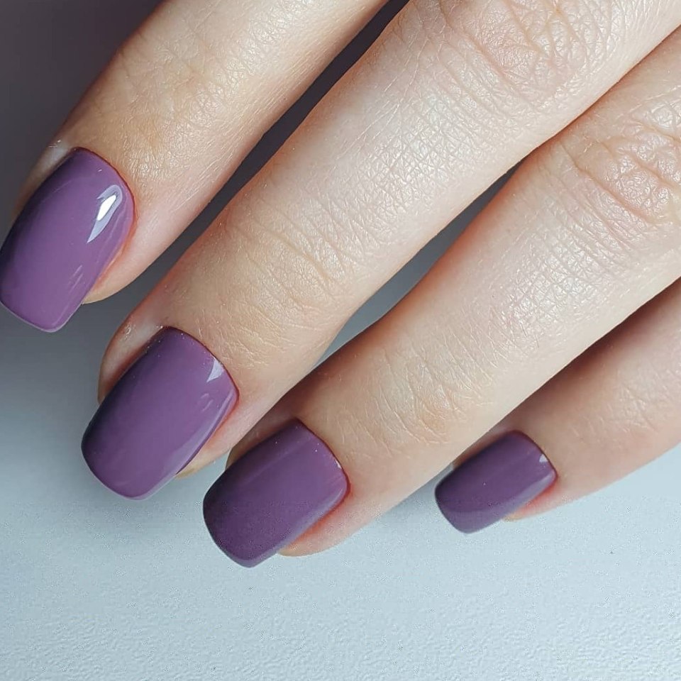 Фиолетовый маникюр однотонный