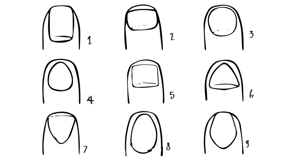 Трафареты ногтей для рисования