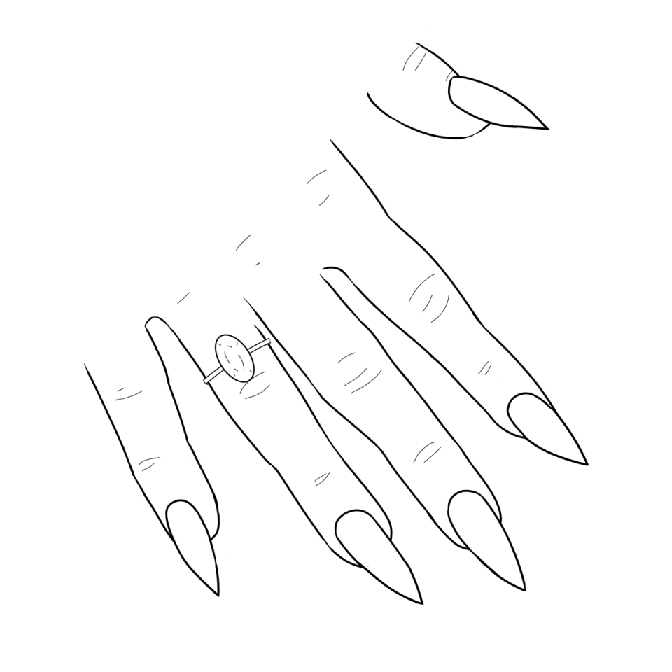 Ногти раскраска длинные