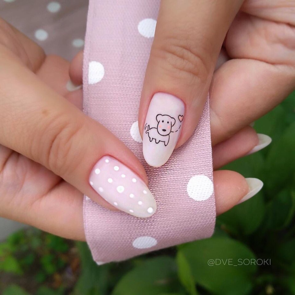 Маникюр милый нежный