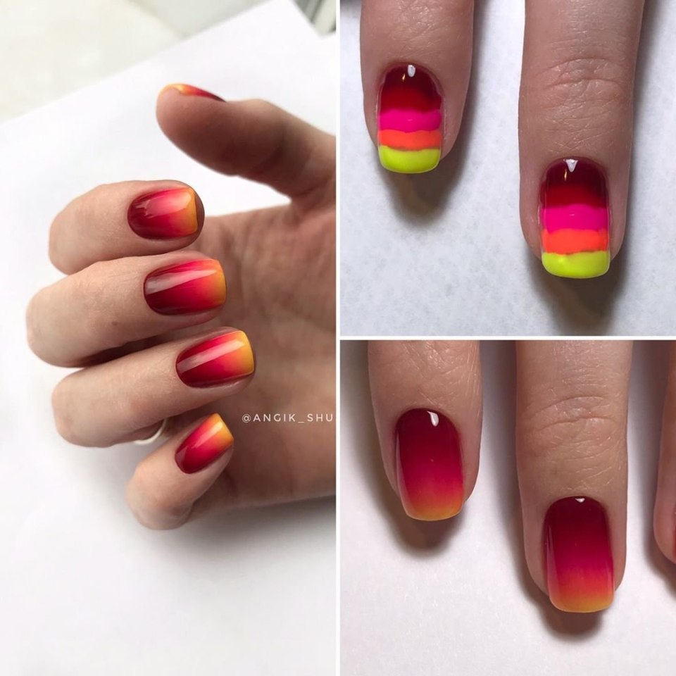 Маникюр градиент губкой