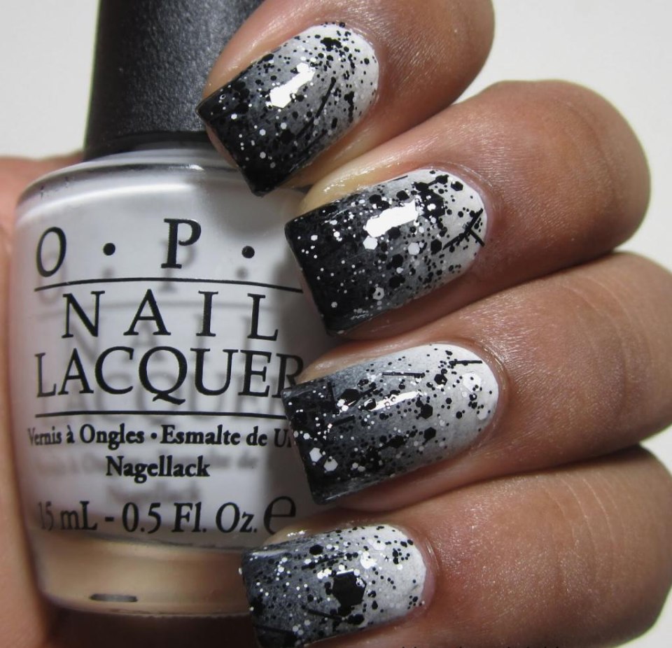 Маникюр в черно белой гамме