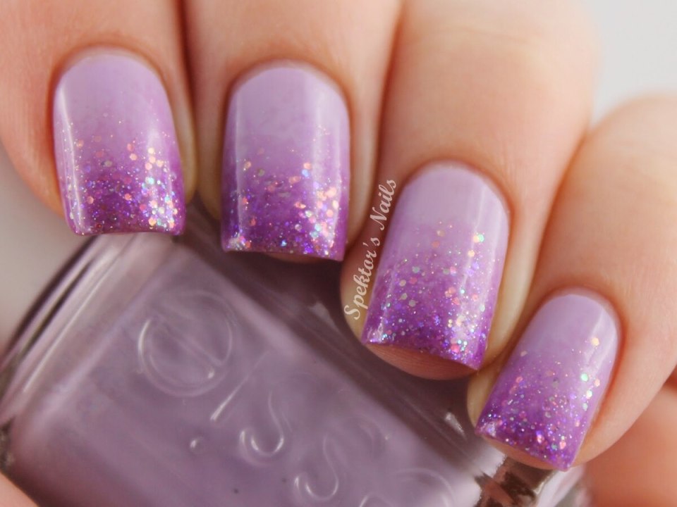 Маникюр омбре фиолетовый