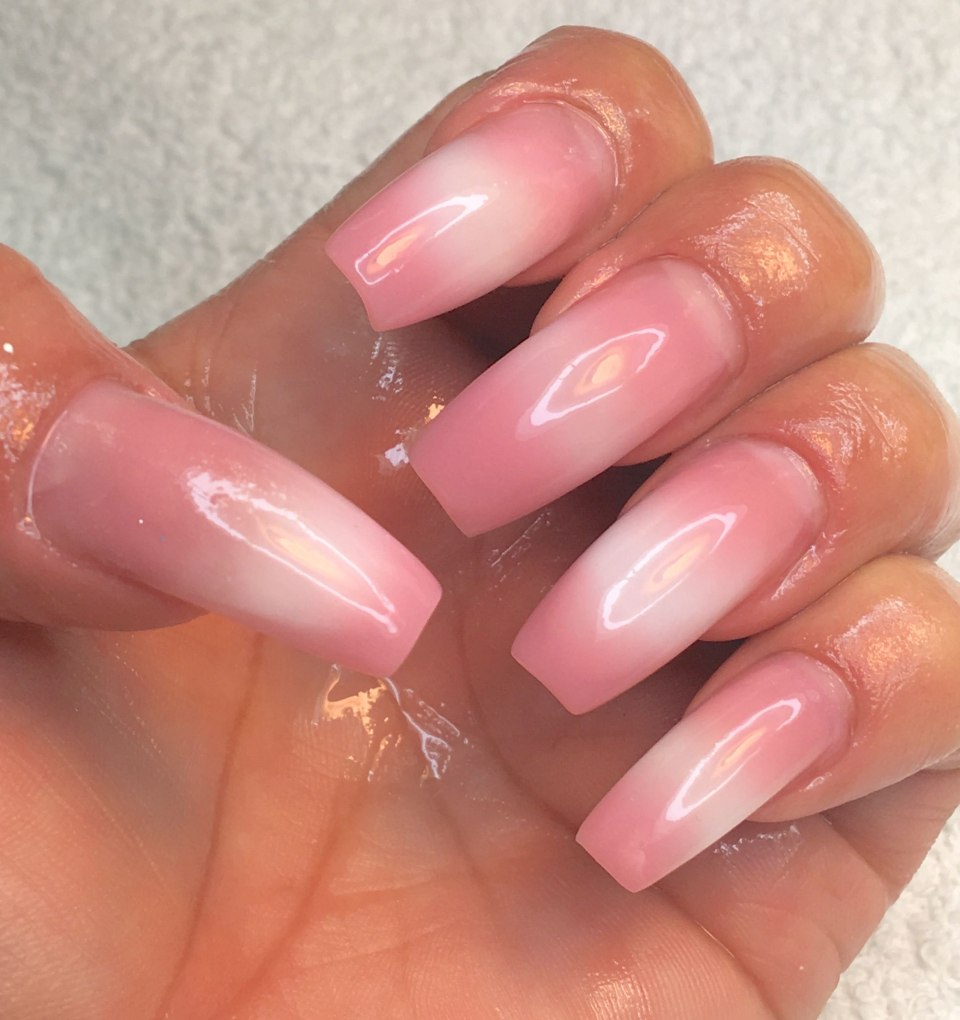 Персиковый френч омбре