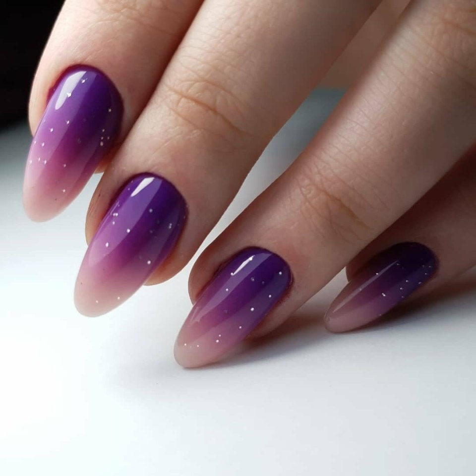 Маникюр омбре фиолетовый
