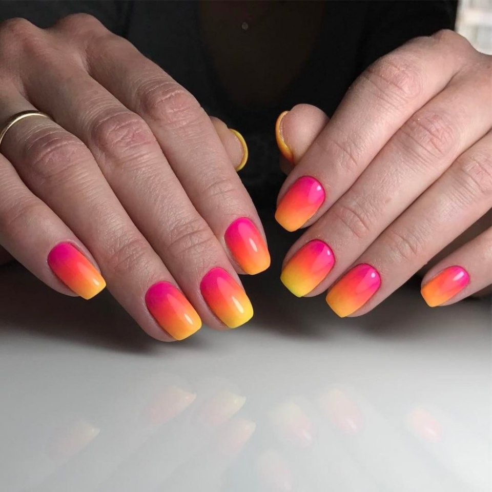 Френч градиент гель лаком