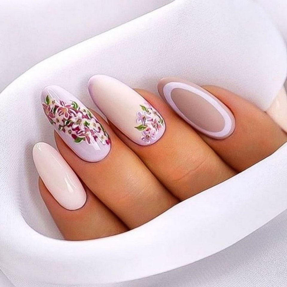 Летний маникюр на овальные ногти