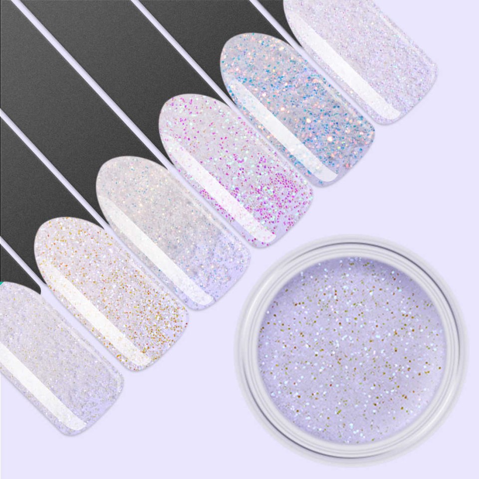 Маникюр омбре с блестками