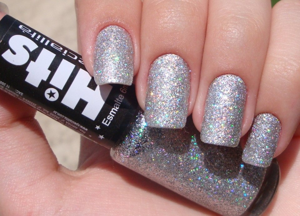 Шеллак серебристый с блестками