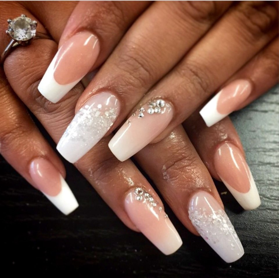 Свадебный маникюр на длинные ногти