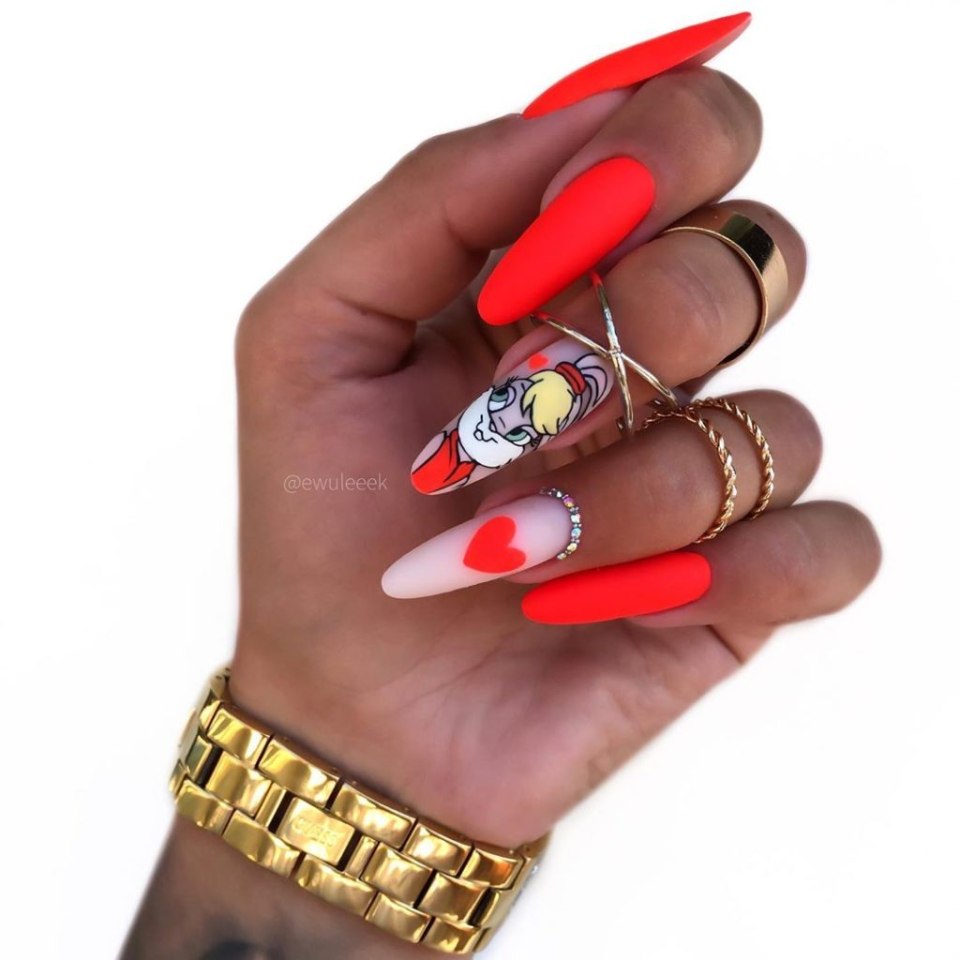 Яркий маникюр 2021 на длинные ногти