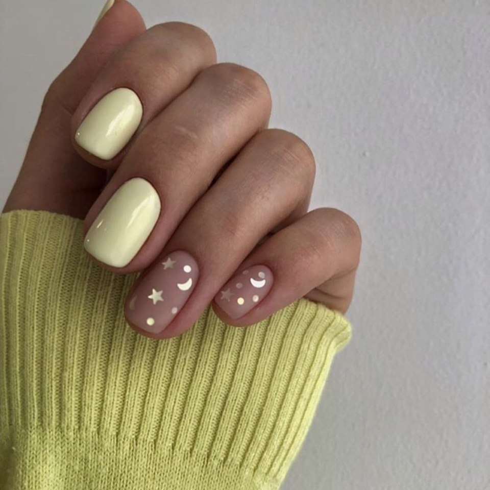 Нежно желтый маникюр на короткие ногти