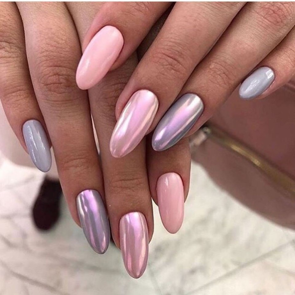 Металлик серебро кошачий глаз 2021