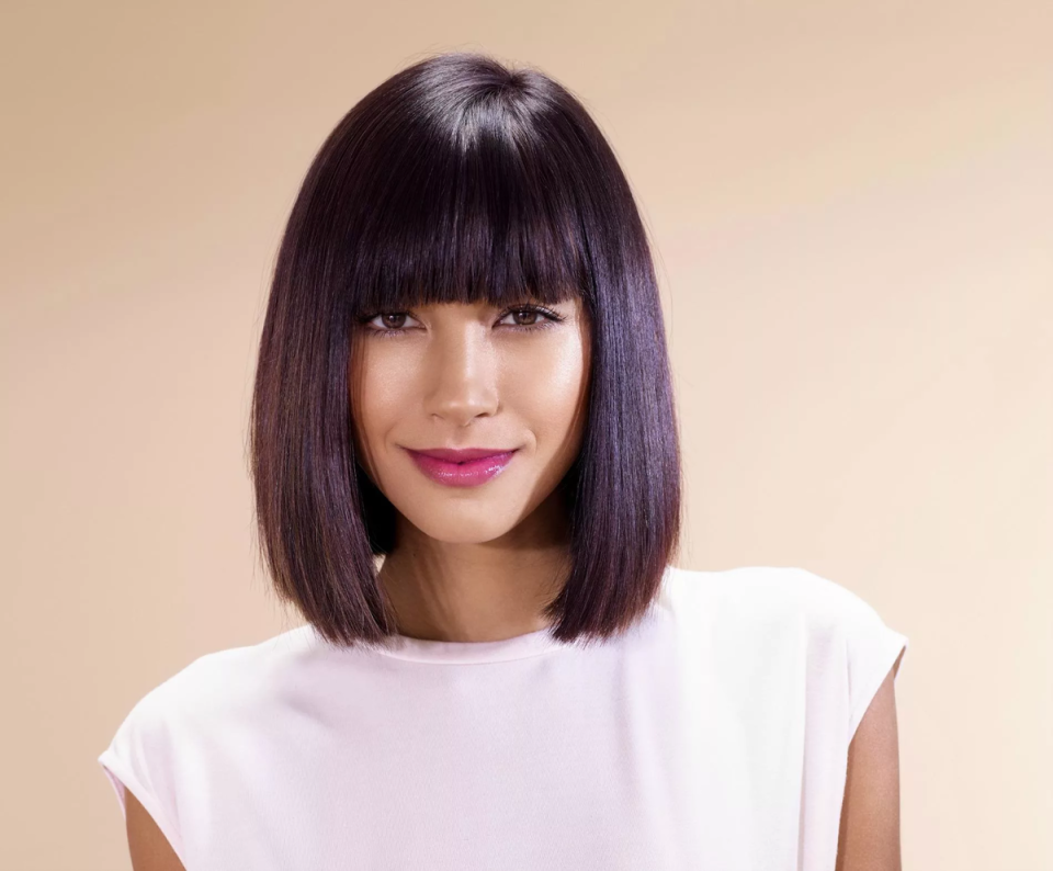 Стрижка Боб асимметрия на длинные волосы