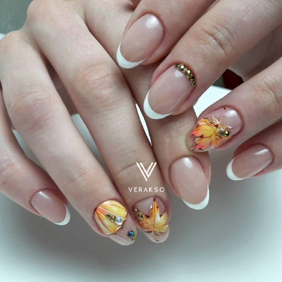 Осенний маникюр френч