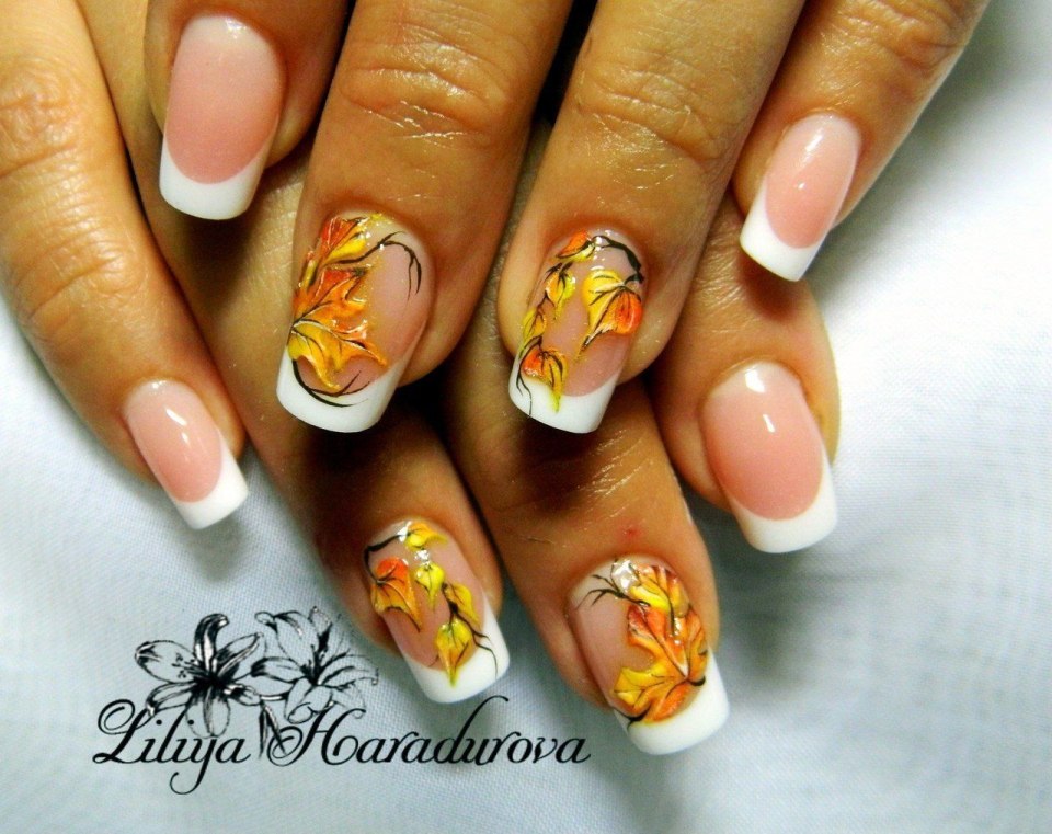 Осенний маникюр френч