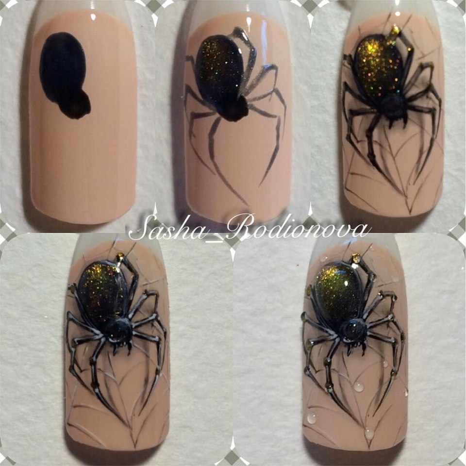Божья коровка на ногтях