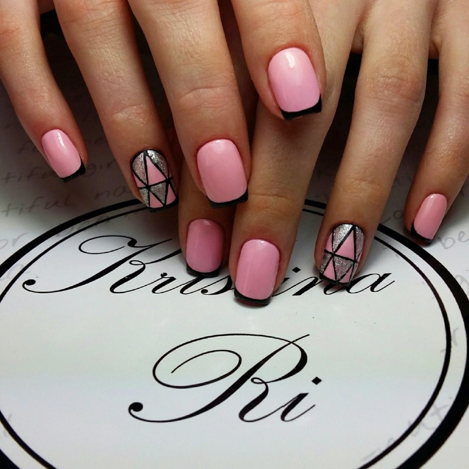 Маникюр на средние ногти