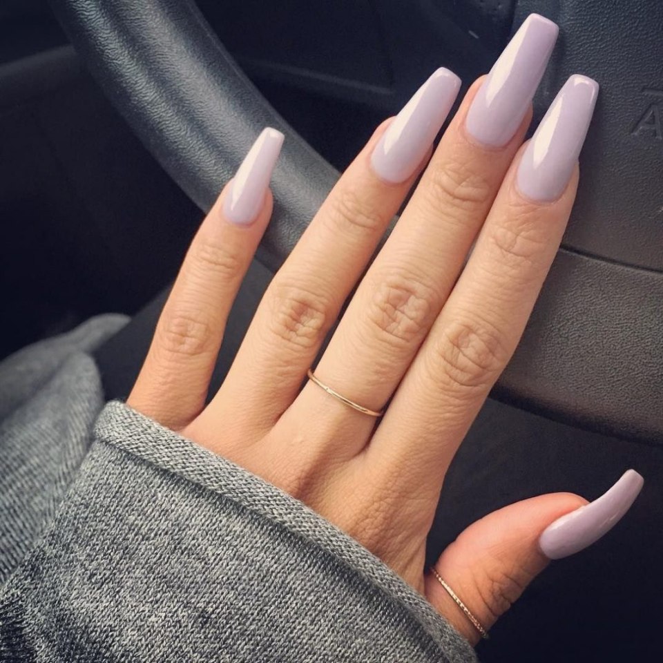 Ногти балерина однотонные 2021