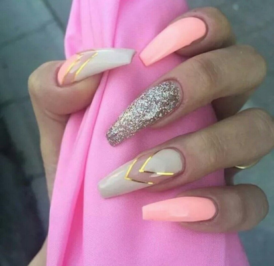 Ногти балерина омбре