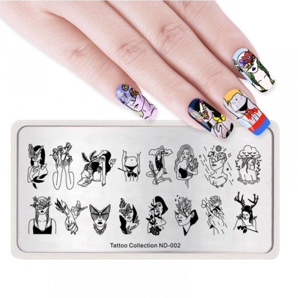 Пластина для стемпинга Nicole Diary Tattoo collection ND-001