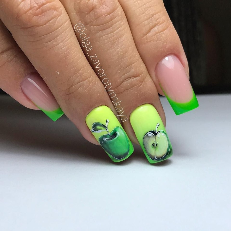 Экзотические фрукты на ногтях