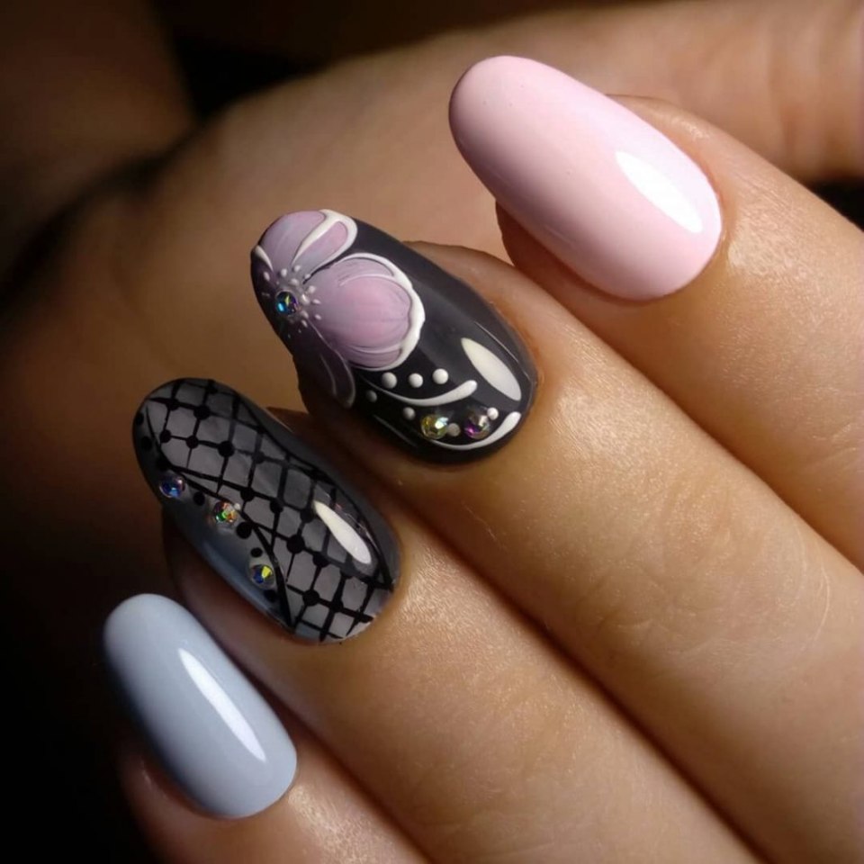 Маникюр шеллак на короткие ногти 2021