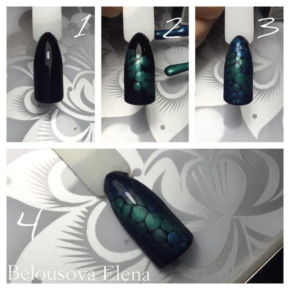 Маникюр кошачий глаз с каплями