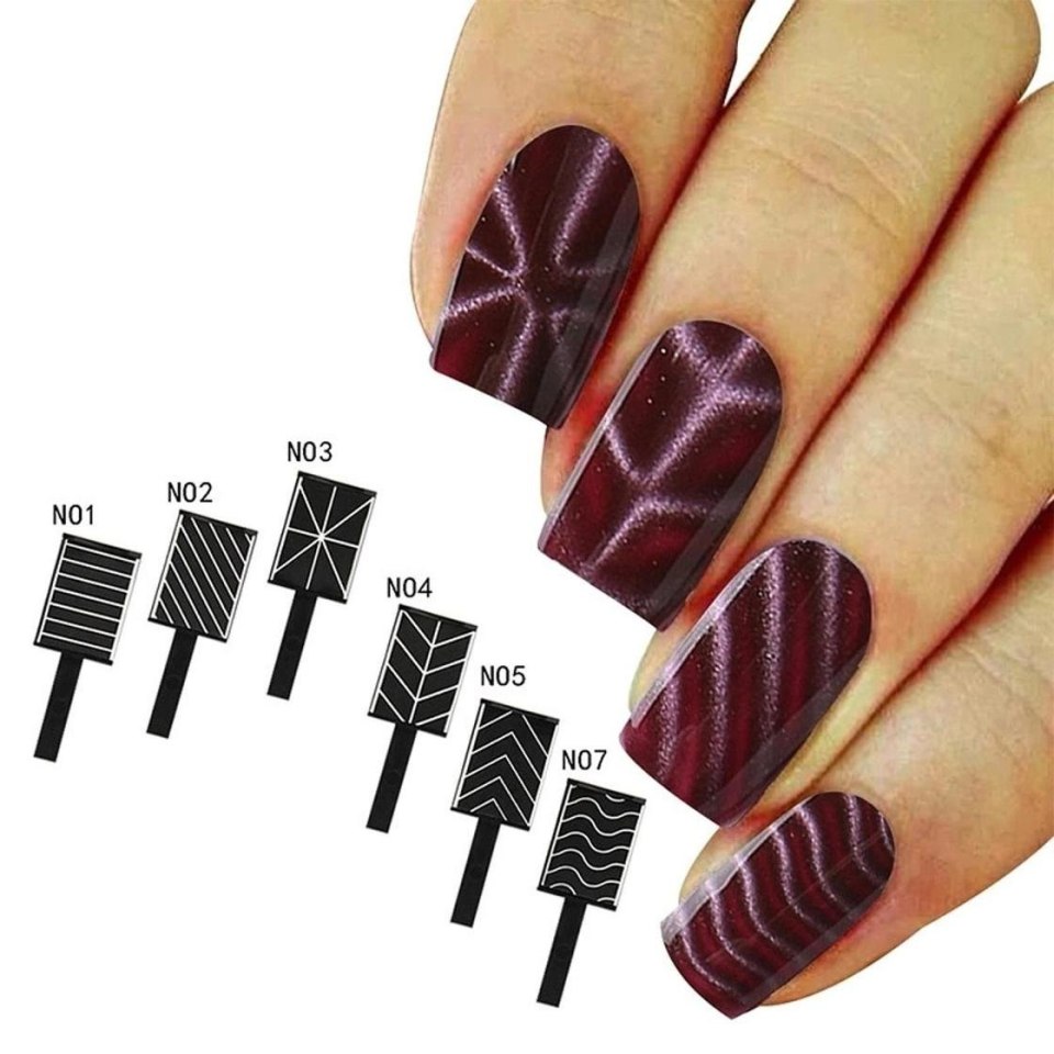 Маникюр гель-лак кошачий глаз магнитный