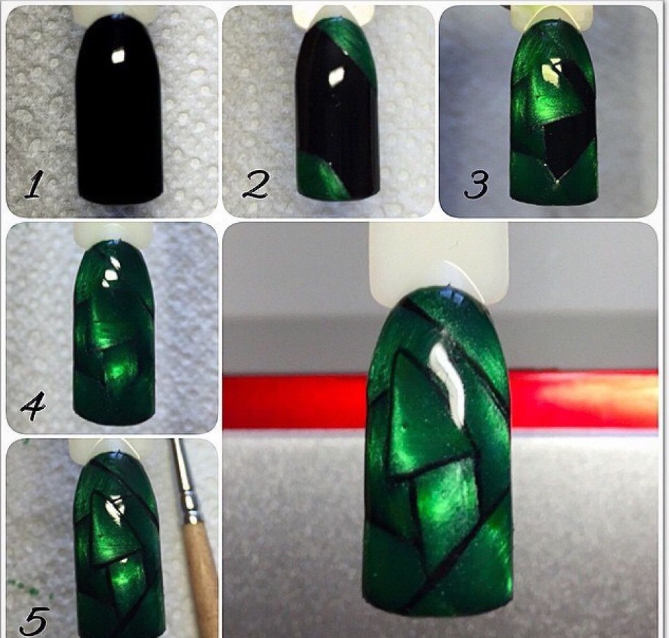 Глаз кошки на ногтях