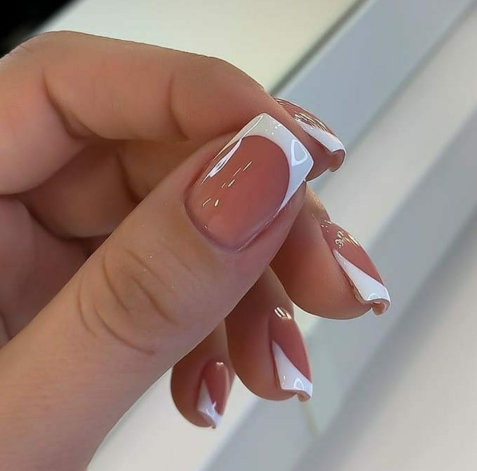 Френч на квадратных ногтях