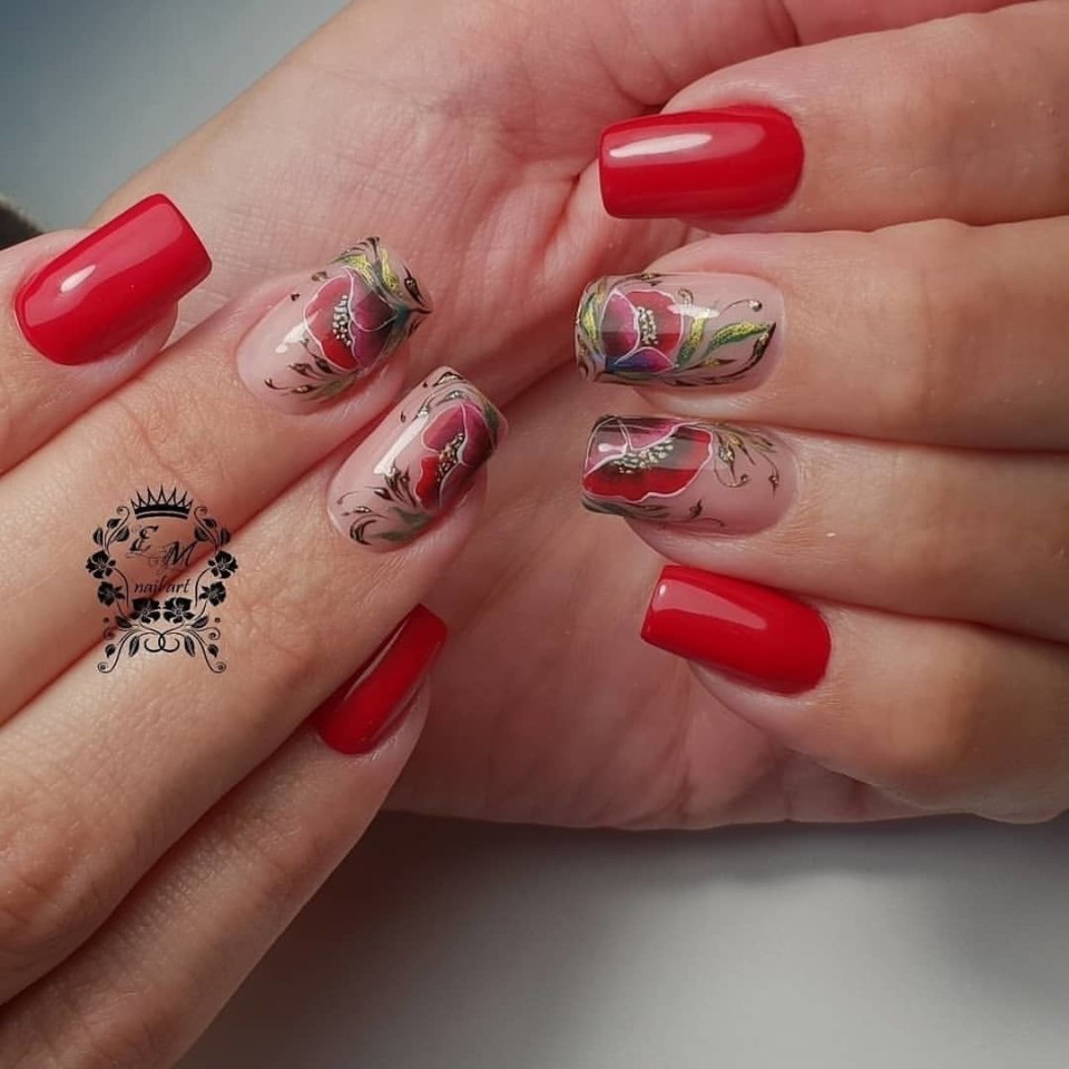 Маникюр короткие колосок