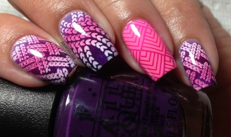 Маникюр с Зд стемпингом