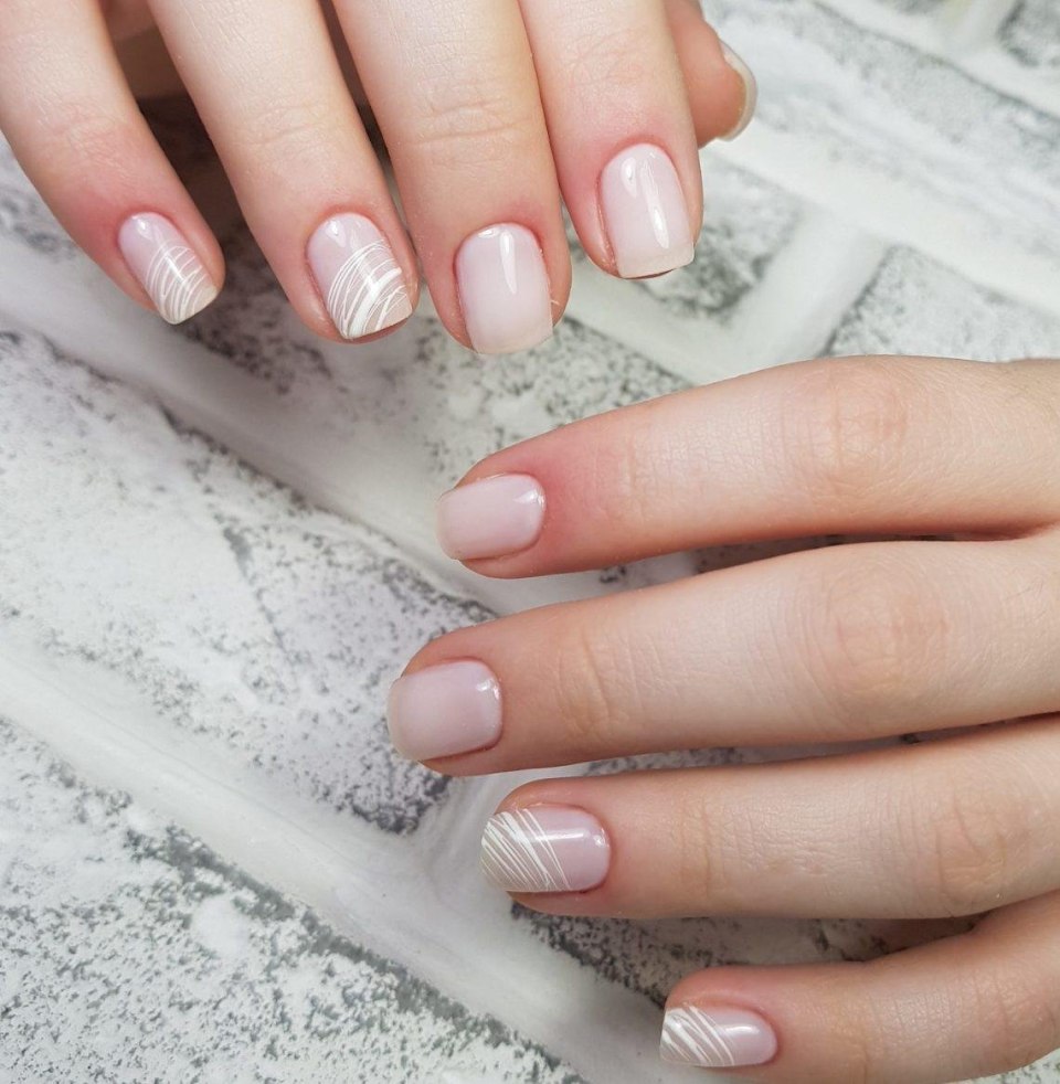 Маникюр омбре на короткие ногти