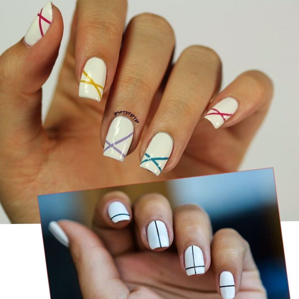 Маникюр с полосками