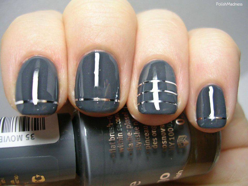 Маникюрсерый с полоскми