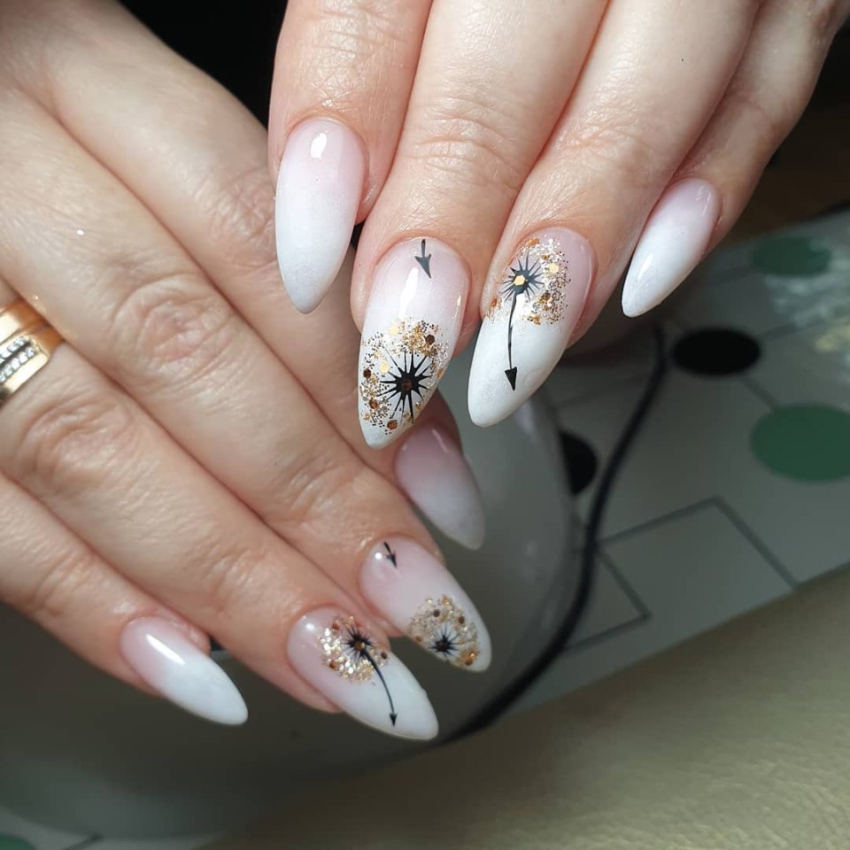 Дизайн ногтей френч с кошками