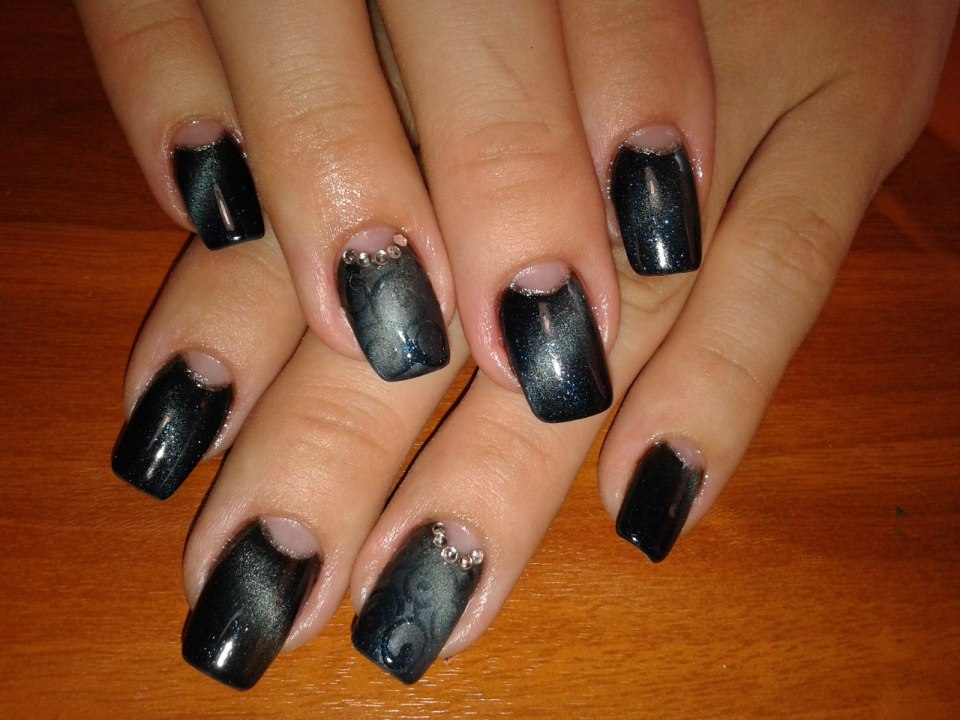 Шеллак френч черно белый