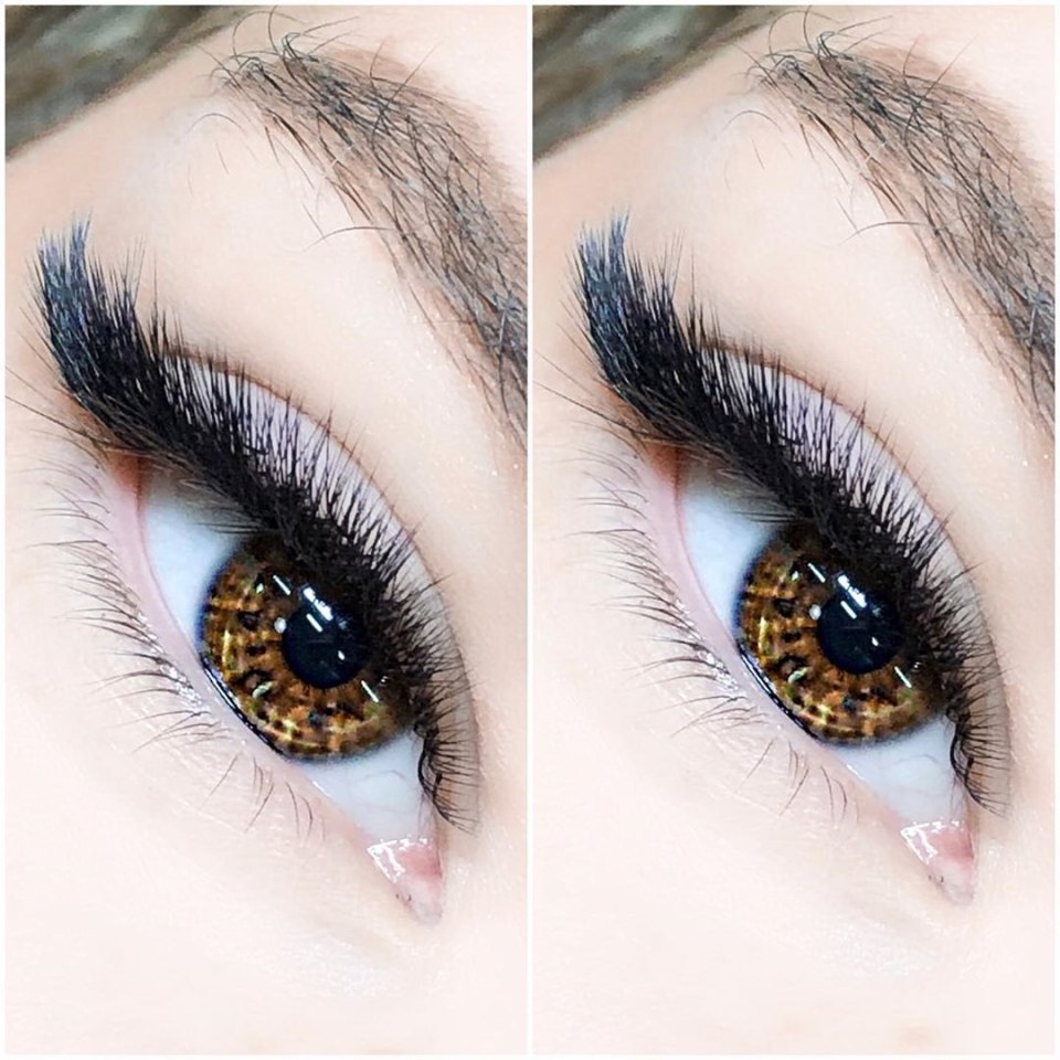 Наращивание ресниц 2д Лисий эффект изгиб л