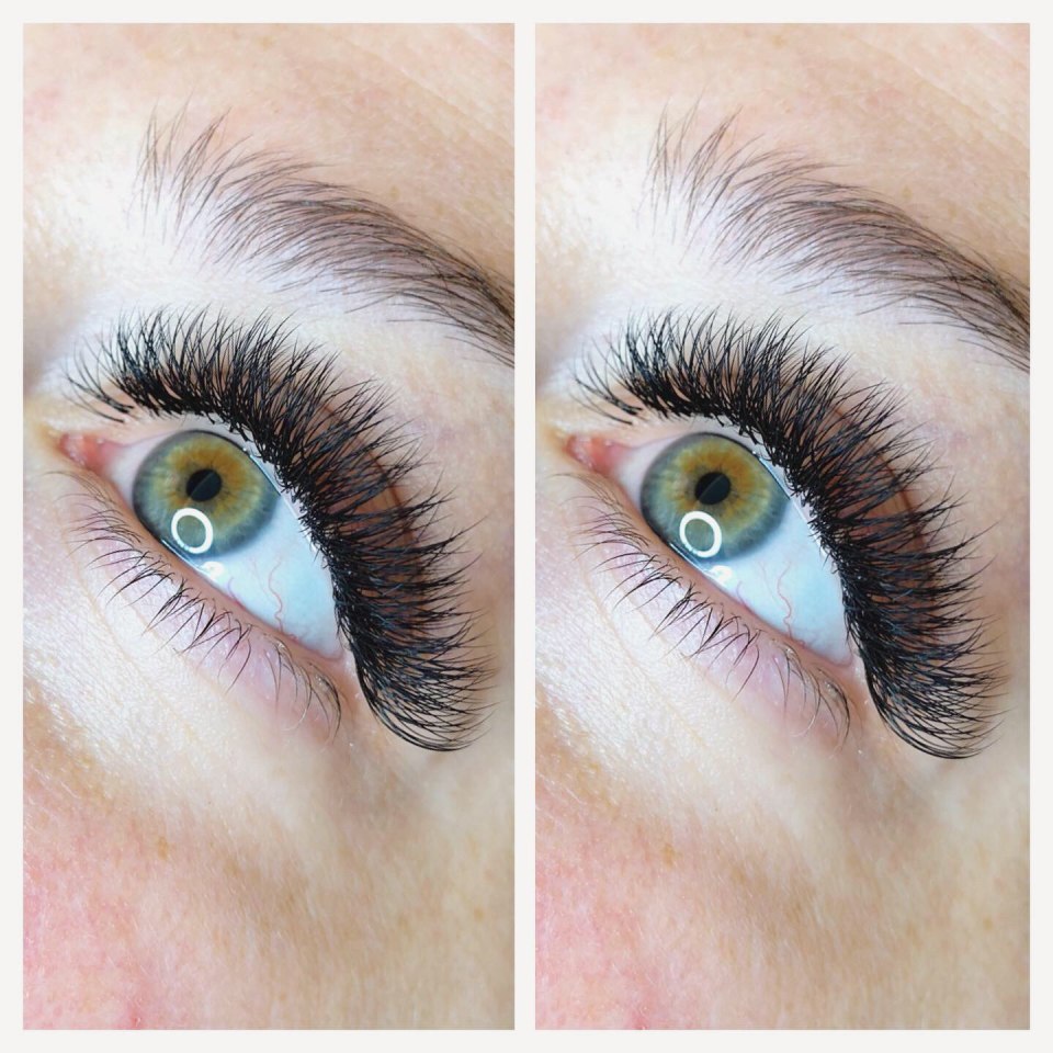 Наращивание ресниц кукольный эффект до и после