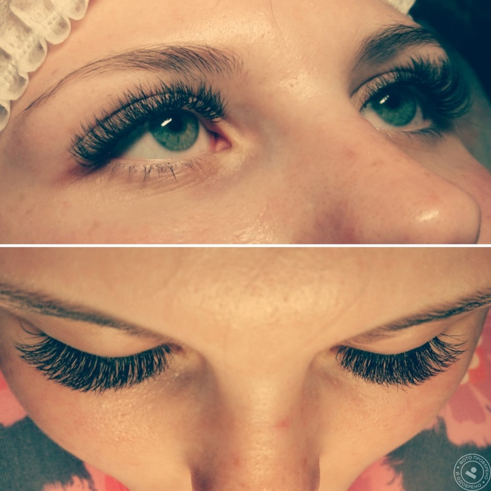 Нарощенные ресницы гусеницы