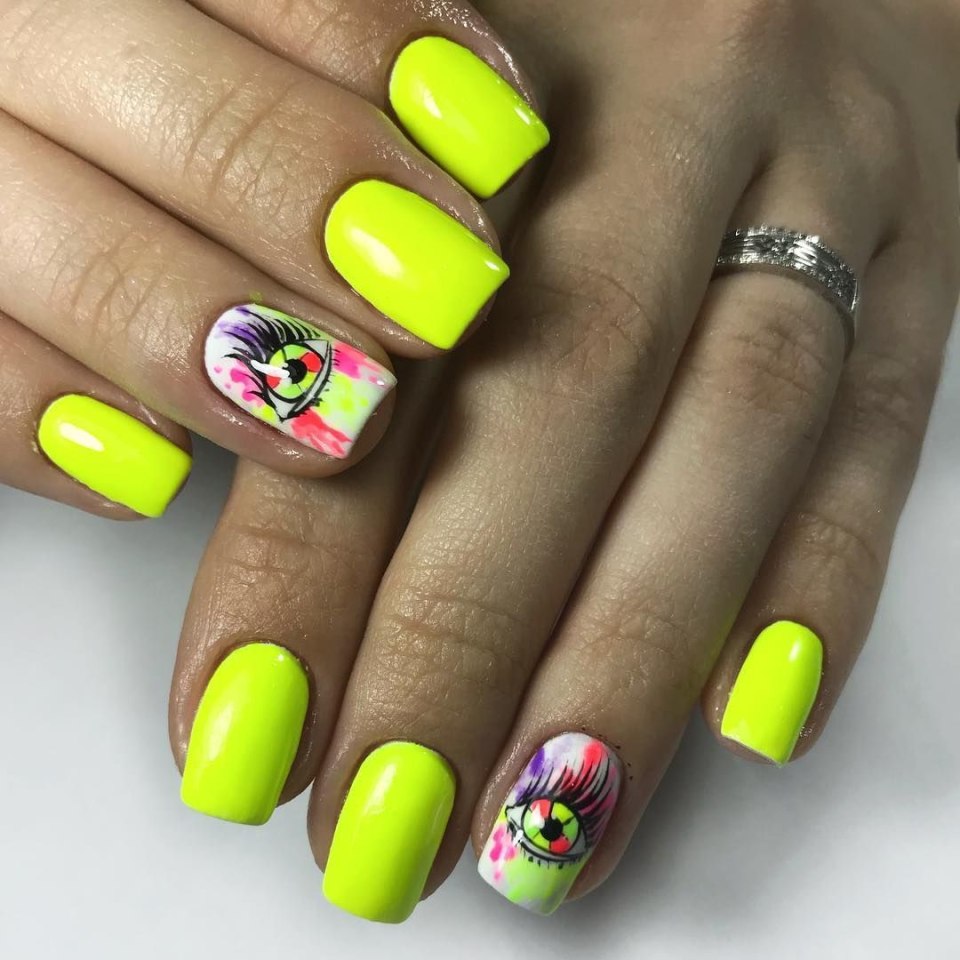 Ногти яркие летние