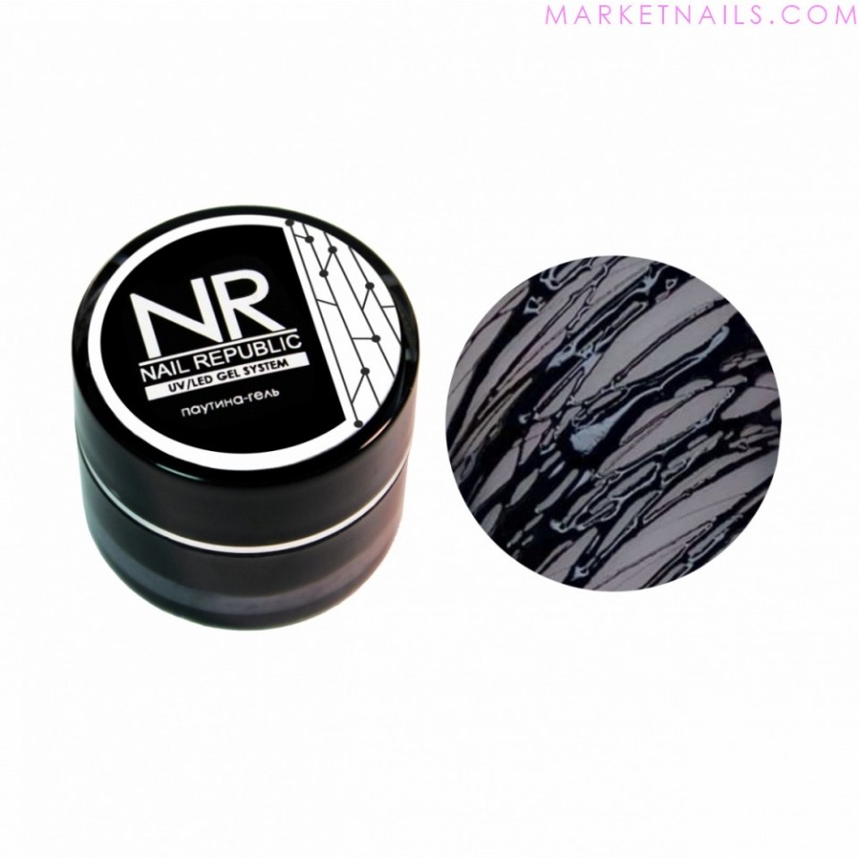 Гель краска Nail Republic паутинка серебро