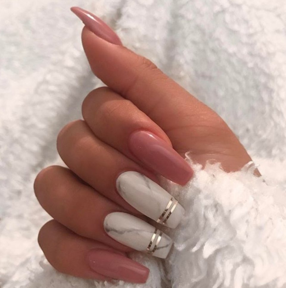 Белый маник на длинные ногтт