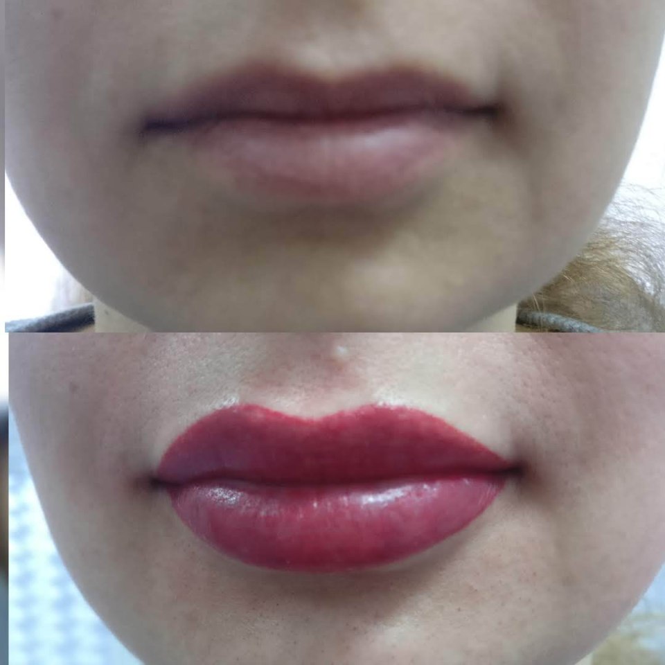 Татуаж или увеличение губ. Перманентный макияж на тонкие губы. Неудачный перманентный макияж губ. Татуаж губ после коррекции.