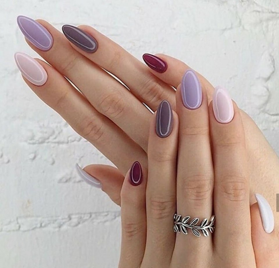 Ногти 2020 однотонные комбинированные